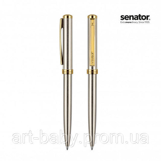 SENATOR Ручка кулькова Delgado Classic Steel, колір сталь/золото