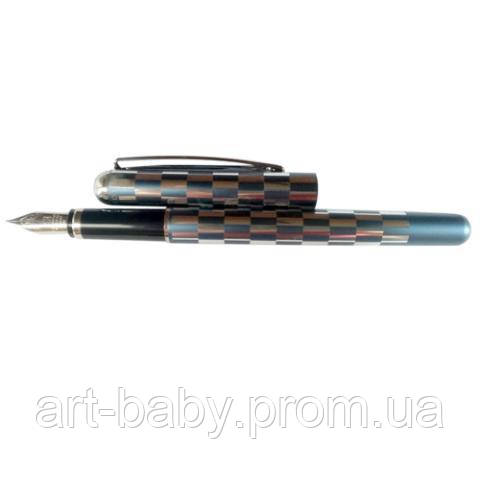 Ручка перова Senator Silver Line "шашечка", колір синій (0081bl)