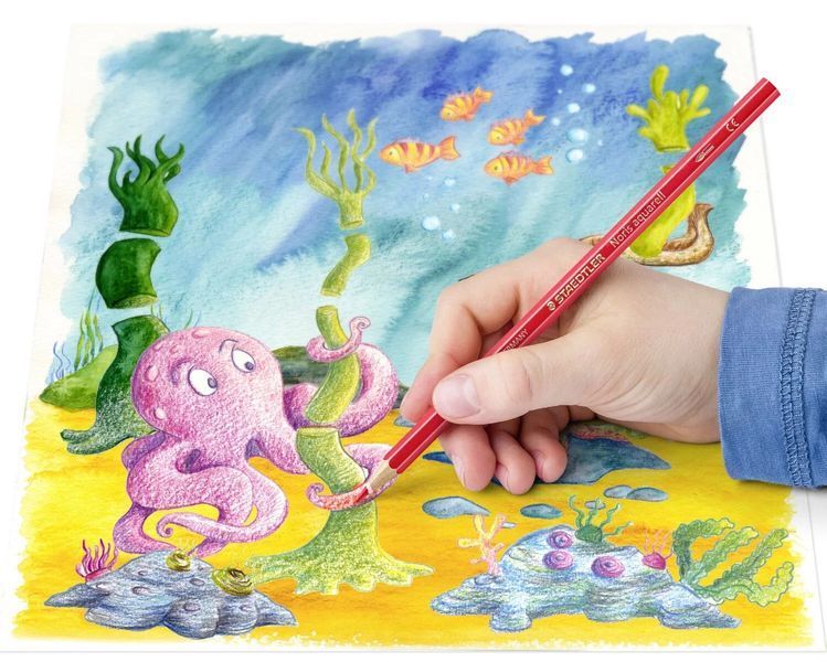 Карандаши цветные акварельные Staedtler Noris Club (24шт/упак) с кисточкой 548973648 фото