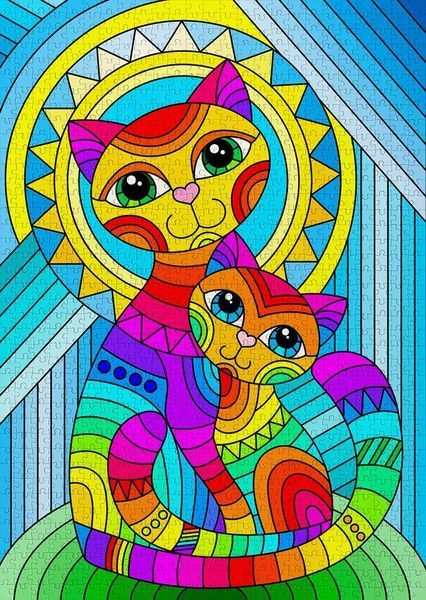 Пазл Неразлучные кот и котёнок - Inseparable Cat and Kitten (Enjoy-2122) 548974189 фото