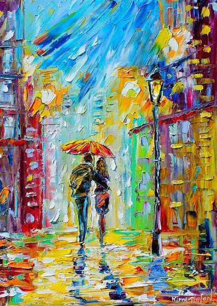 Пазл Романтика под дождём в большом городе - Rainy Romance in the City (Enjoy-1431) 548973917 фото