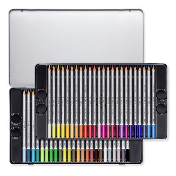 Карандаши цветные акварельные Staedtler Karat (48 шт/упак), в металлическом футляре 548973645 фото
